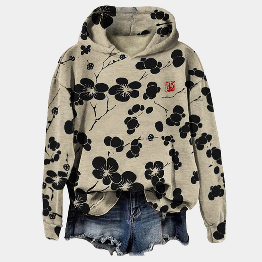 Sweter damski z kwiatowym wzorem