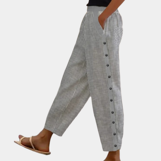 Tania - Stylowe, eleganckie spodnie damskie w paski