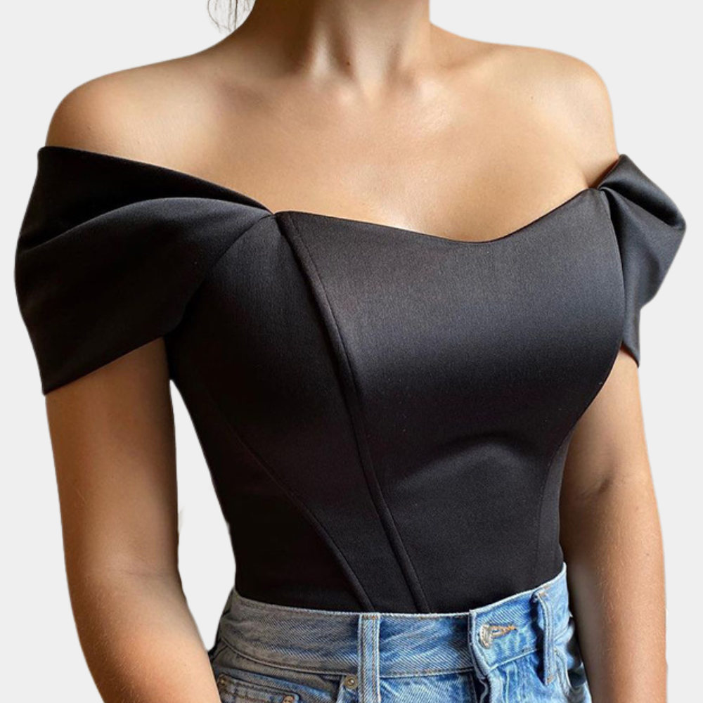 Elegancki top damski z odkrytymi ramionami
