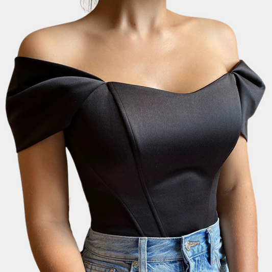 Elegancki top damski z odkrytymi ramionami
