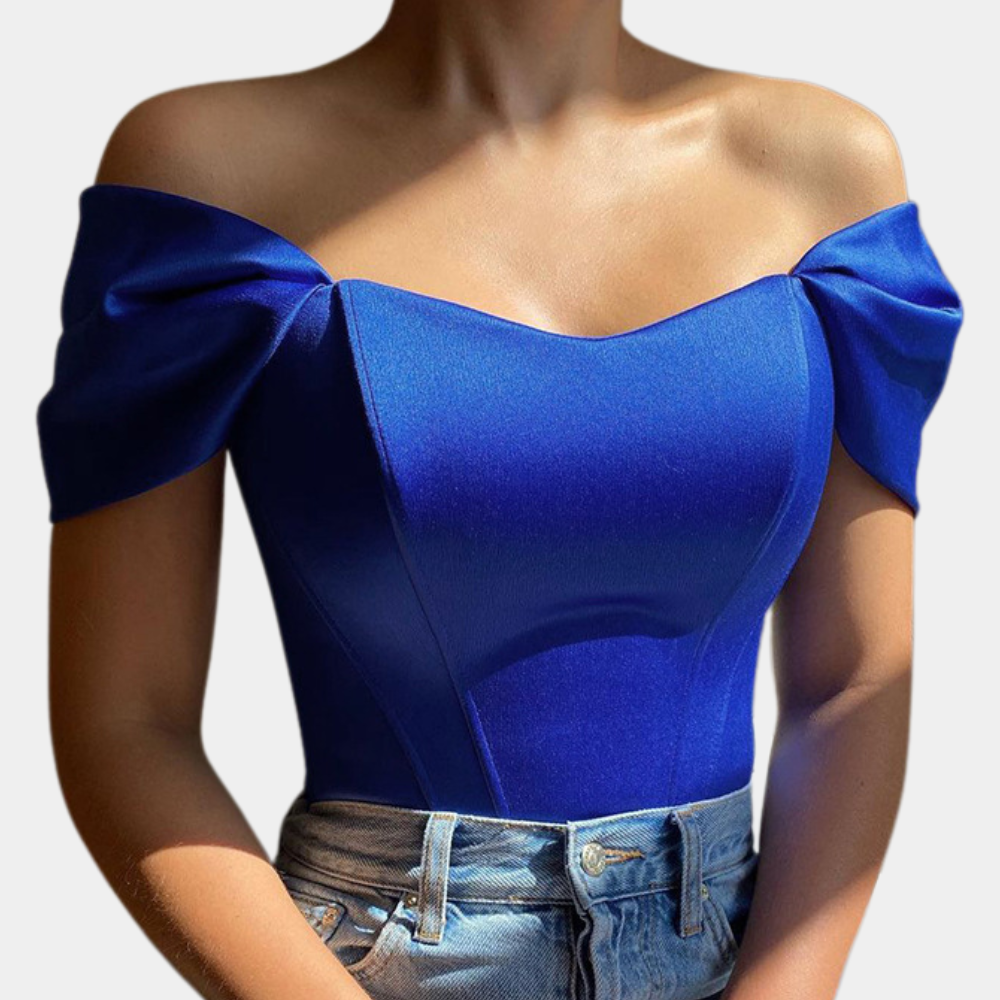 Elegancki top damski z odkrytymi ramionami