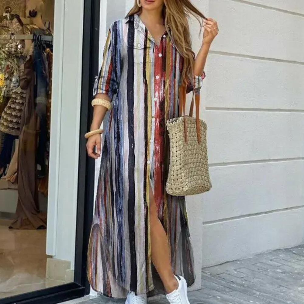 Modna sukienka w kwiaty dla kobiet