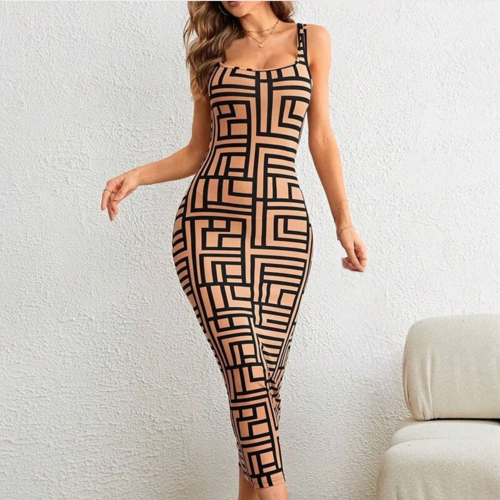 Elsa - Modna geometryczna sukienka bodycon