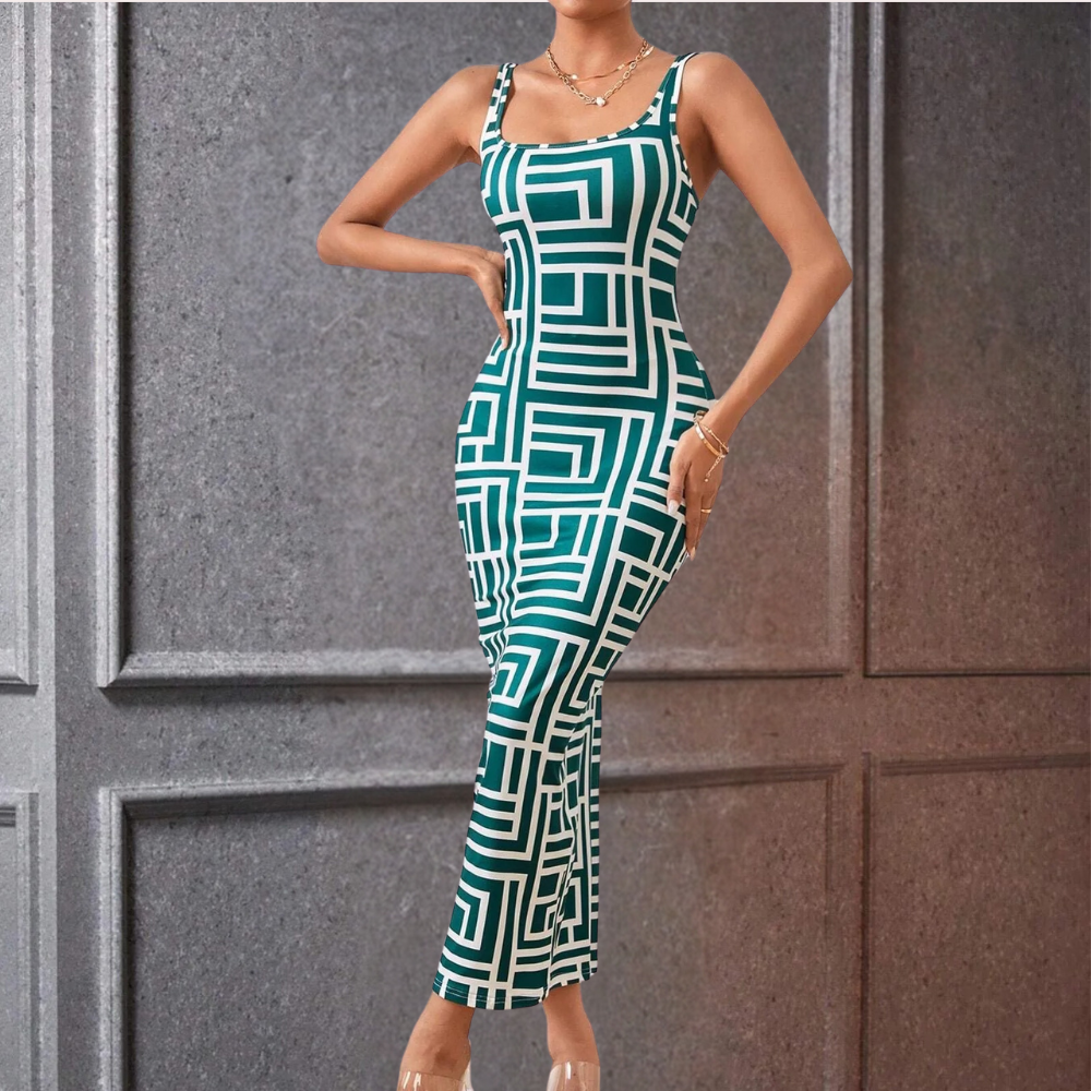 Elsa - Modna geometryczna sukienka bodycon