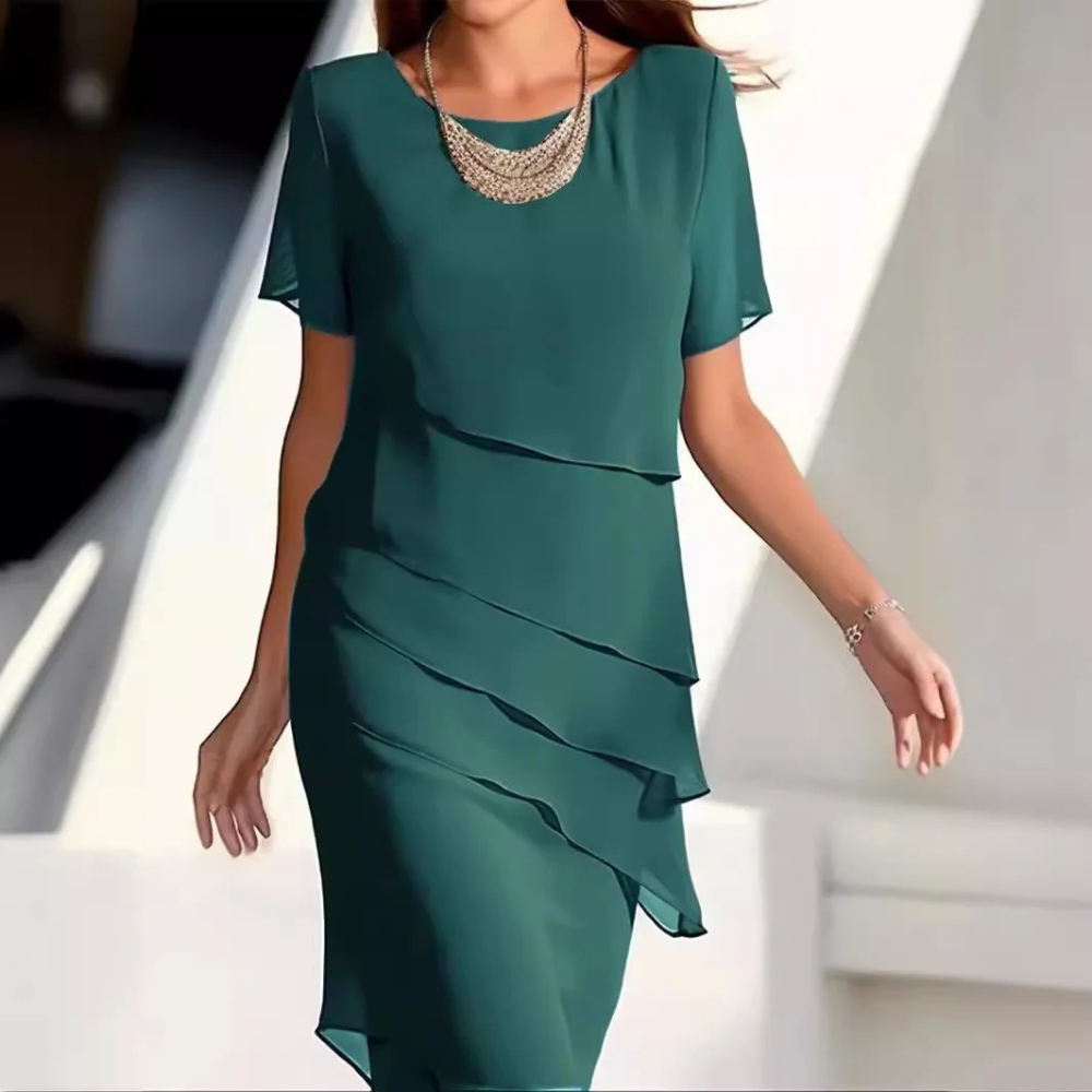 Karmen - ponadczasowa elegancka plisowana sukienka szyfonowa