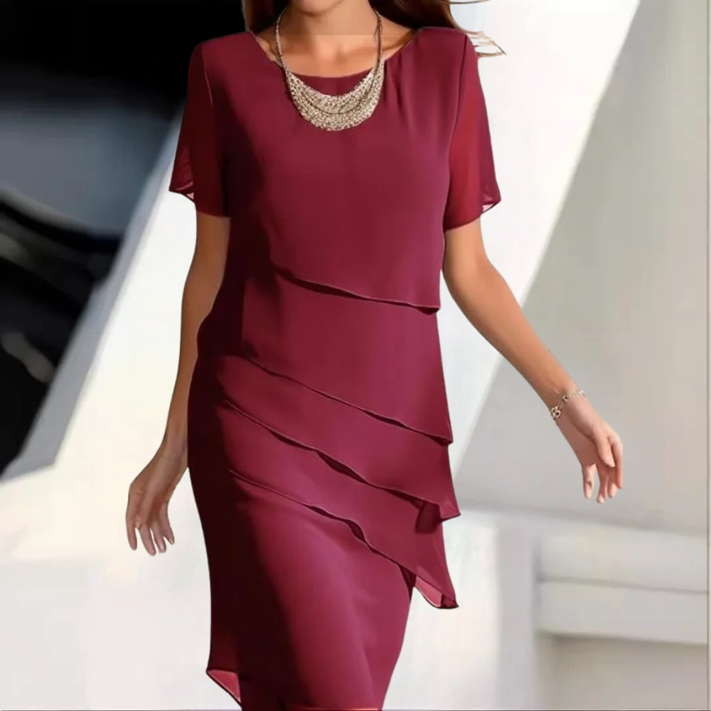Karmen - ponadczasowa elegancka plisowana sukienka szyfonowa
