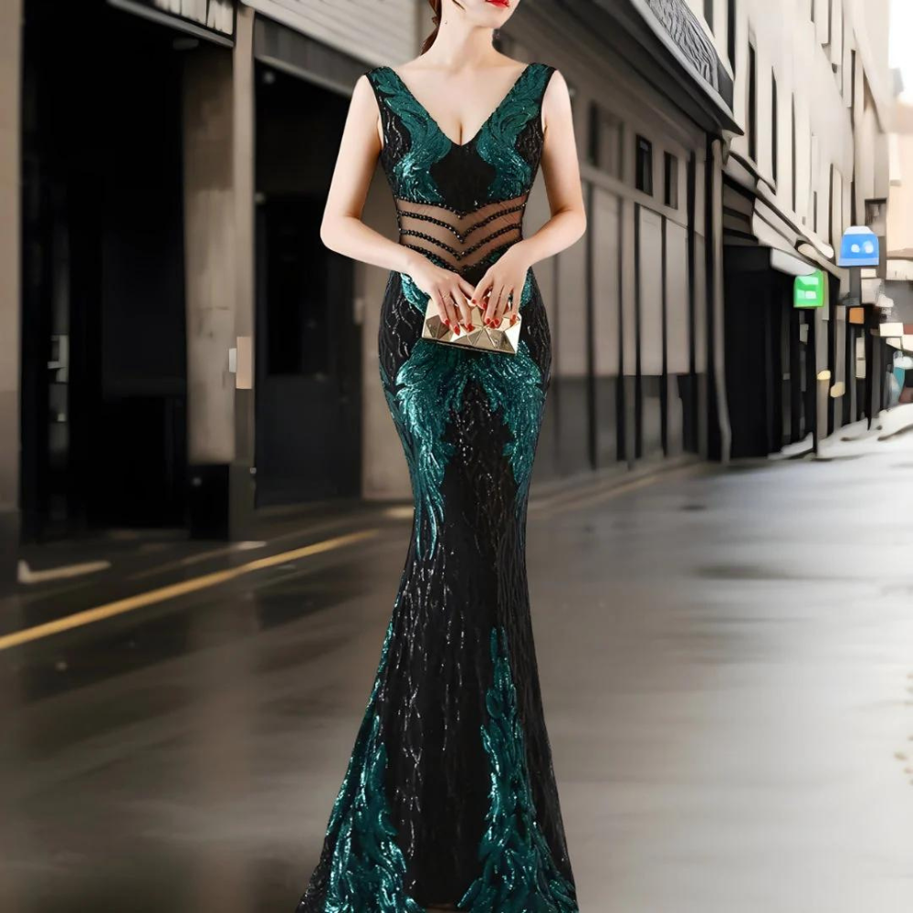 Raissa - Elegancka długa sukienka damska