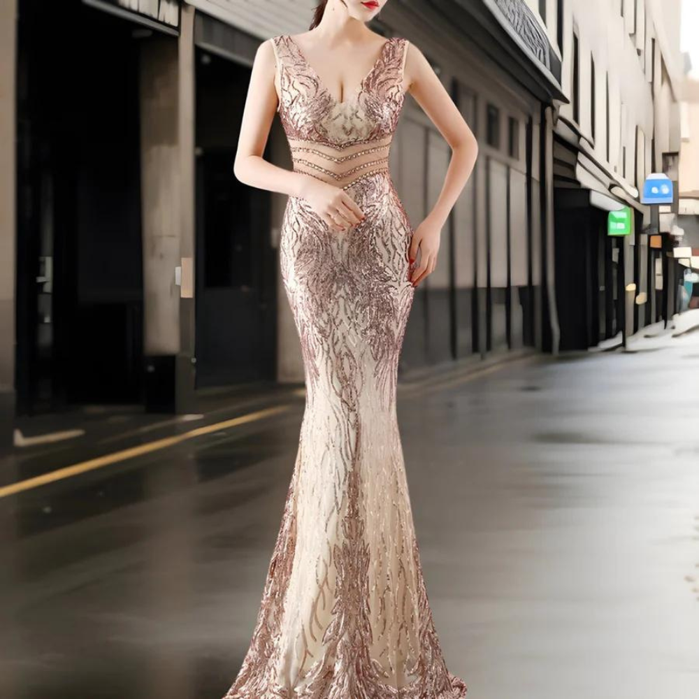 Raissa - Elegancka długa sukienka damska