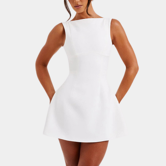 Janelle - Elegancka damska mini sukienka z odkrytymi plecami