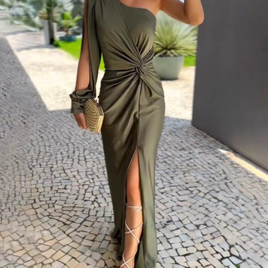 Kaylee - Elegancka długa sukienka na jedno ramię dla kobiet