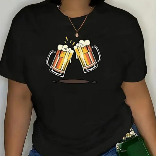 Carmela - Damska koszulka Oktoberfest z nadrukiem piwa