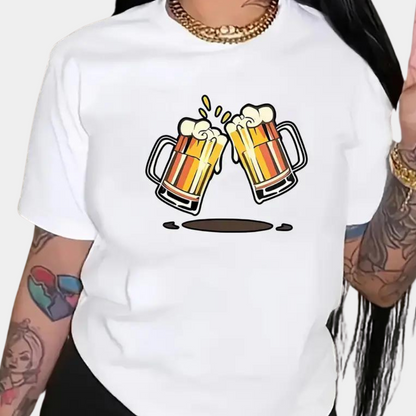 Carmela - Damska koszulka Oktoberfest z nadrukiem piwa