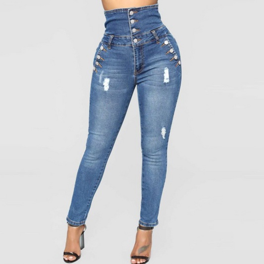 Nola - Eleganckie spodnie skinny z wysoką talią dla kobiet