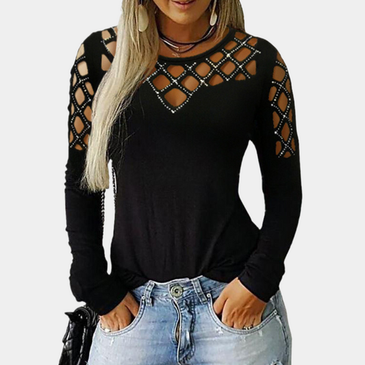 Mariel - Nowoczesny top damski z modnym wycięciem