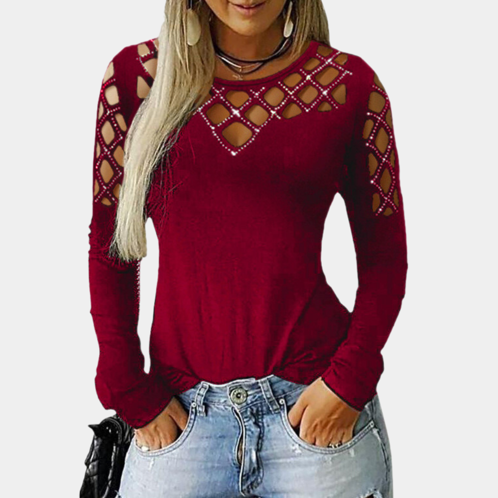 Mariel - Nowoczesny top damski z modnym wycięciem