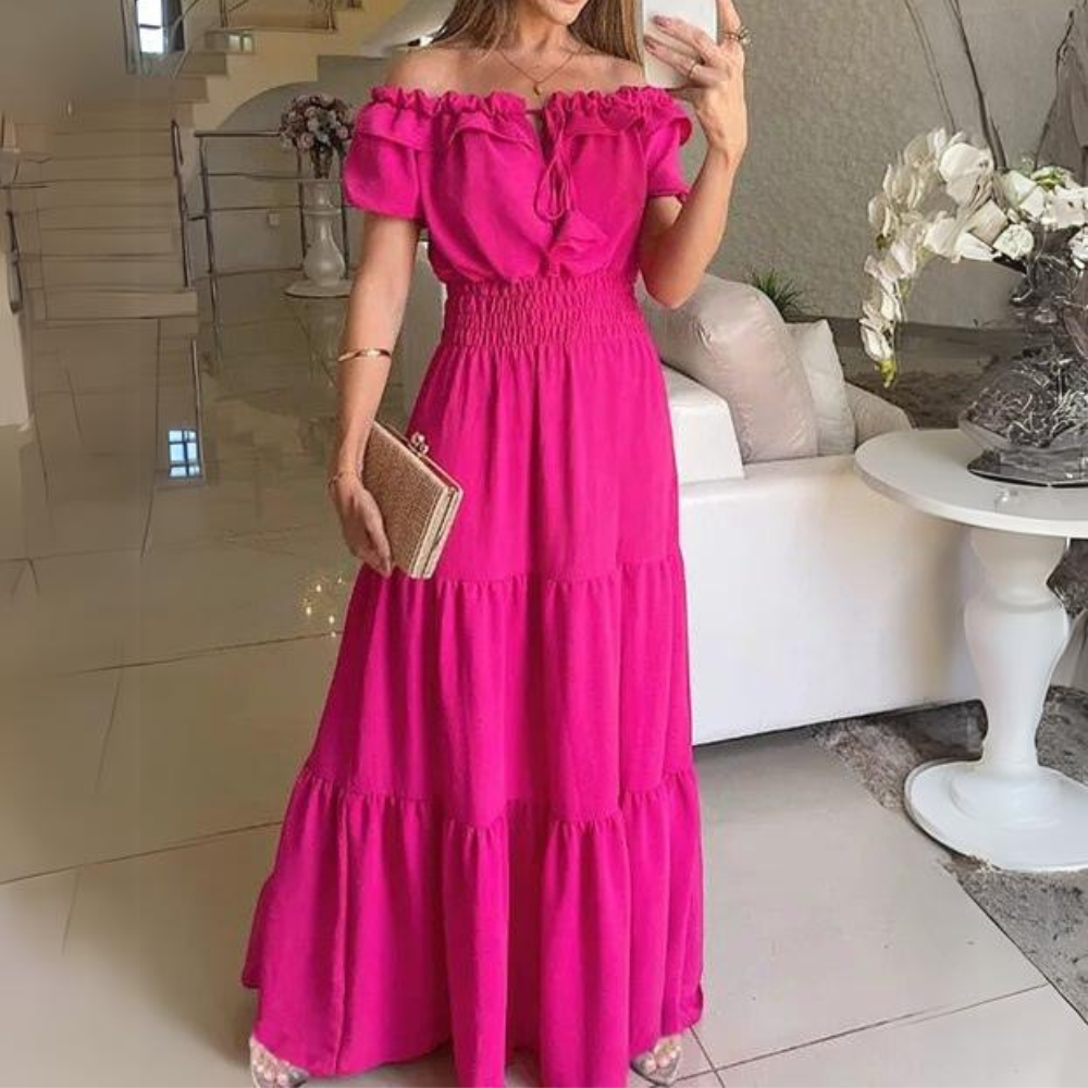 Callie - Modna sukienka bez ramion