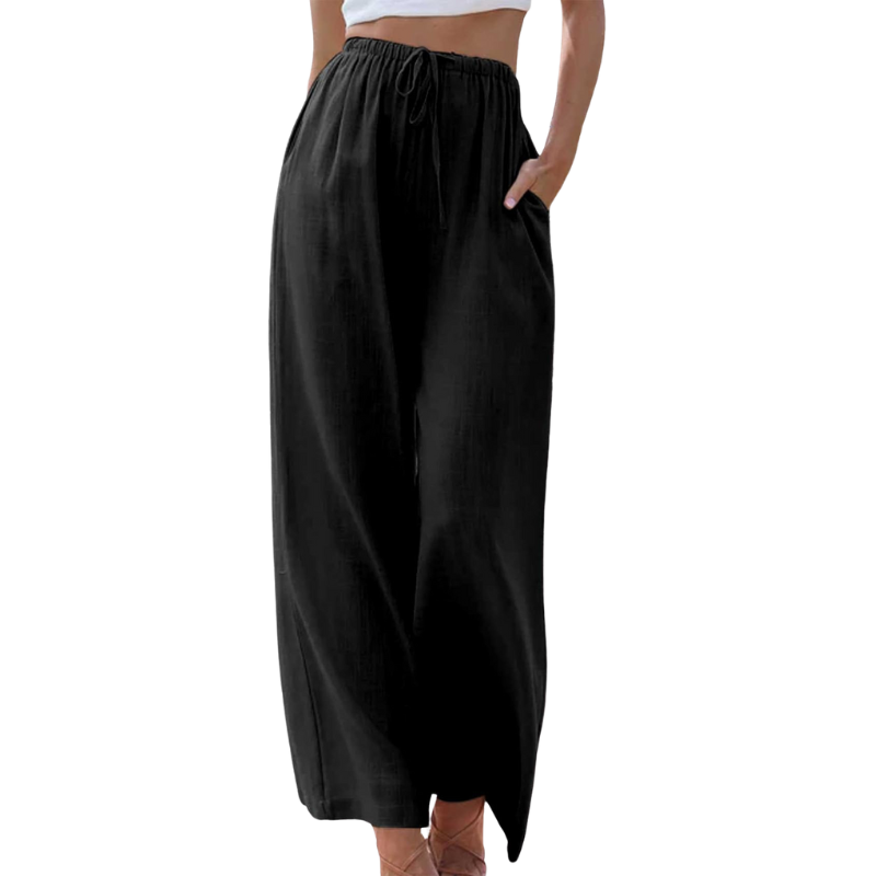 Mila | Szerokie spodnie ze sznurkiem | Casual Comfort | Przewiewna wiskoza