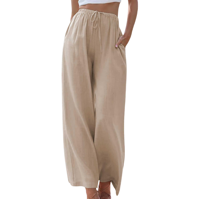 Mila | Szerokie spodnie ze sznurkiem | Casual Comfort | Przewiewna wiskoza