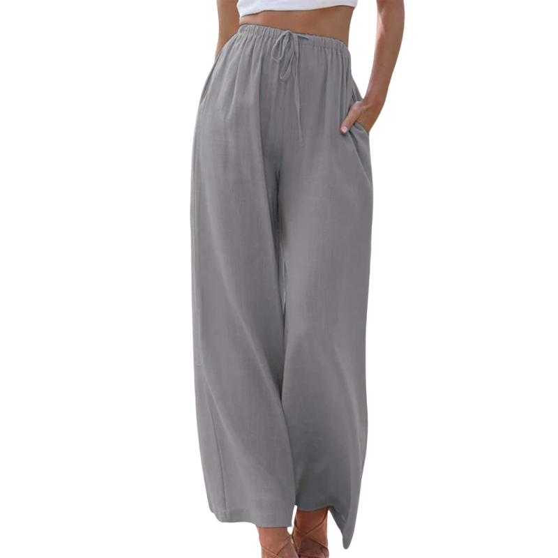 Mila | Szerokie spodnie ze sznurkiem | Casual Comfort | Przewiewna wiskoza