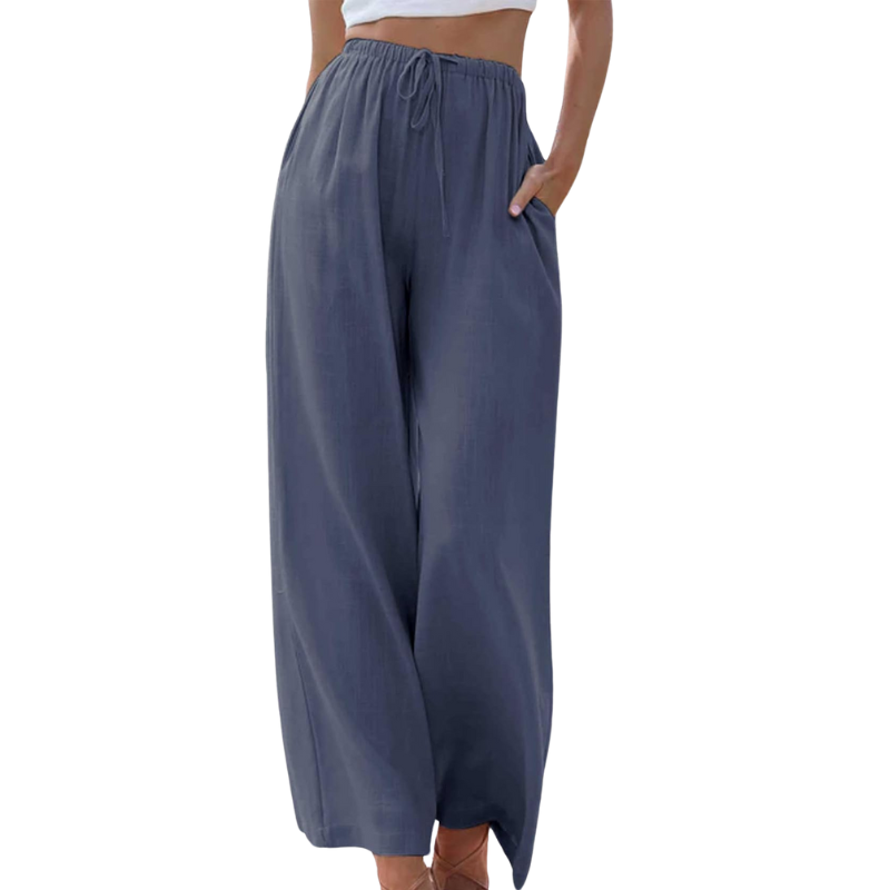 Mila | Szerokie spodnie ze sznurkiem | Casual Comfort | Przewiewna wiskoza