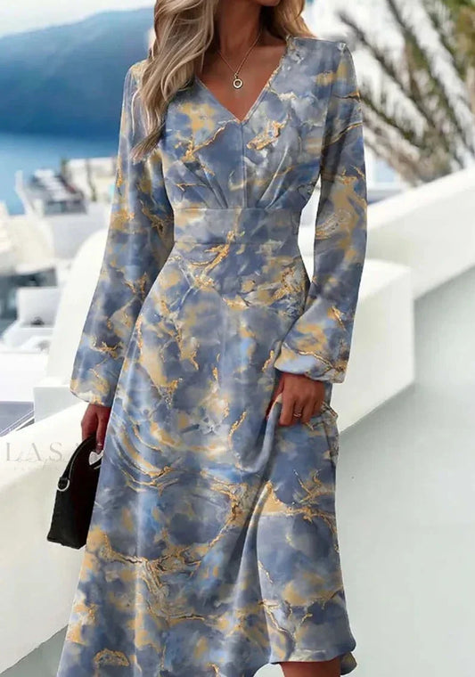 Dottie - Elegancka szara sukienka z dekoltem w serduszko w stylu vintage