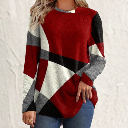 Sweter z kolorowym wzorem - Ella
