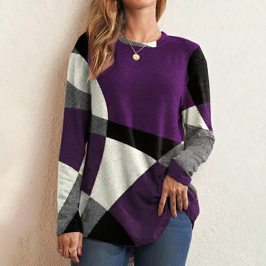 Sweter z kolorowym wzorem - Ella