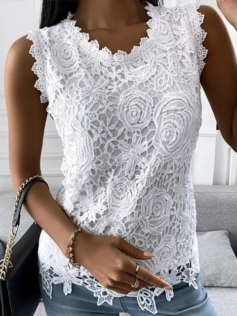 Damski koronkowy top w stylu vintage