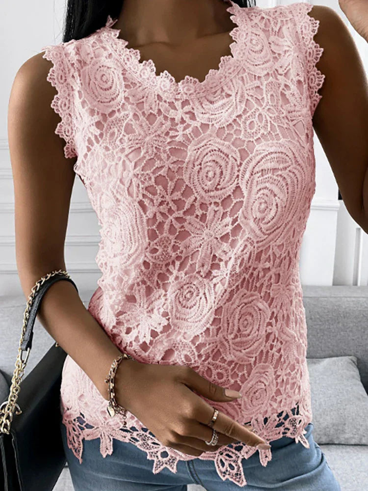 Damski koronkowy top w stylu vintage