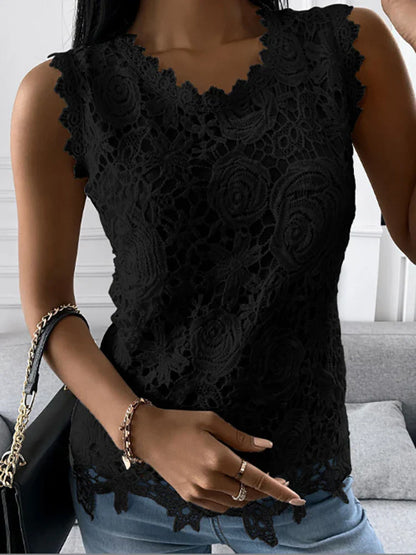 Damski koronkowy top w stylu vintage