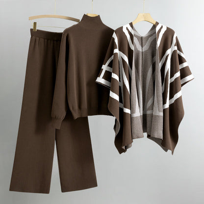 Amelia - Damski komplet dzianinowy w kolorze khaki allure