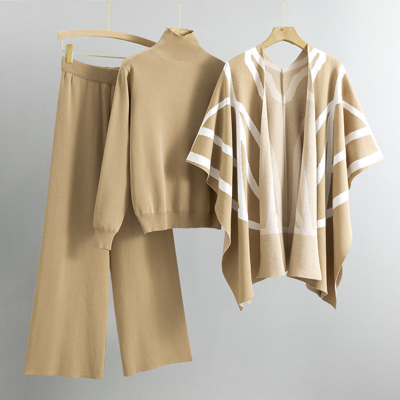 Amelia - Damski komplet dzianinowy w kolorze khaki allure