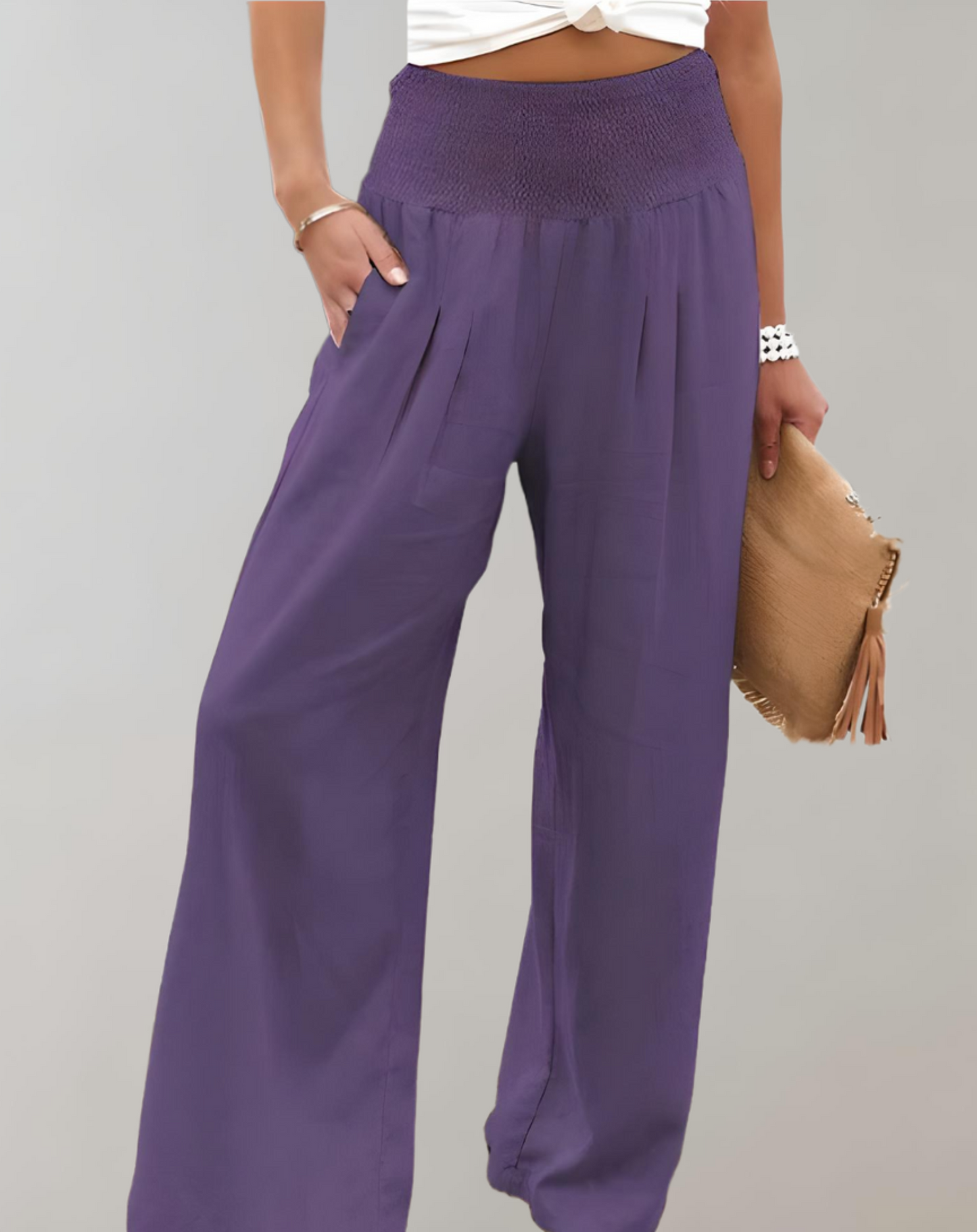 Erica | Szerokie plisowane spodnie | Elegancki styl casualowy | Lekki materiał