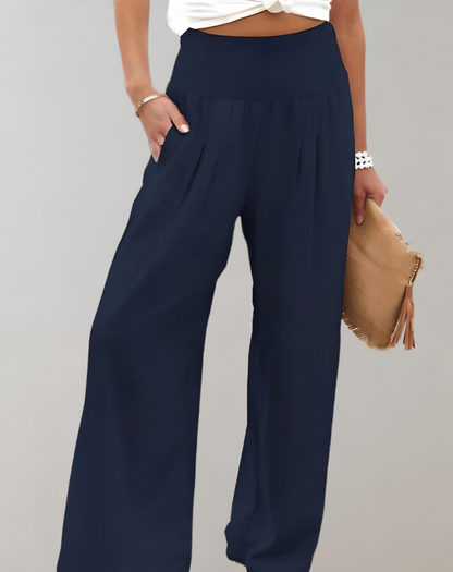 Erica | Szerokie plisowane spodnie | Elegancki styl casualowy | Lekki materiał