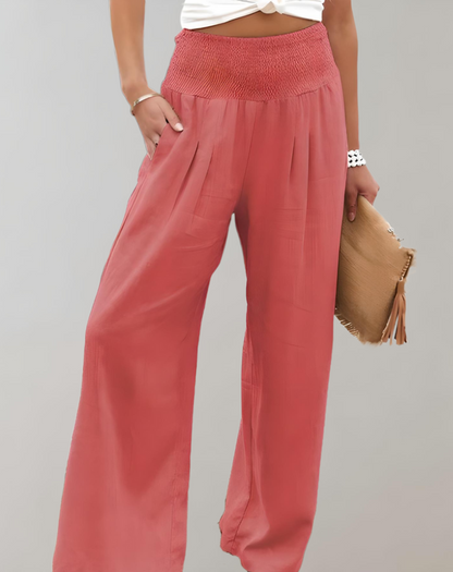 Erica | Szerokie plisowane spodnie | Elegancki styl casualowy | Lekki materiał