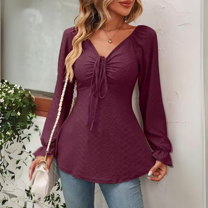Filomena - Elegancka strukturalna bluzka z marszczeniami