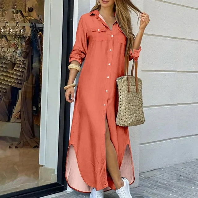Alma - Casualowa sukienka maxi