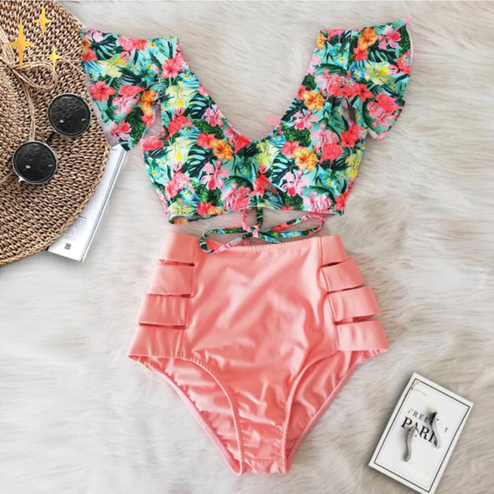 Laura® | Figi i stanik bikini z wysokim stanem
