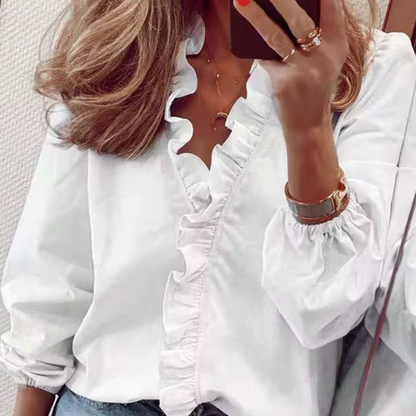Francoise - Casualowa bluzka z falbankami