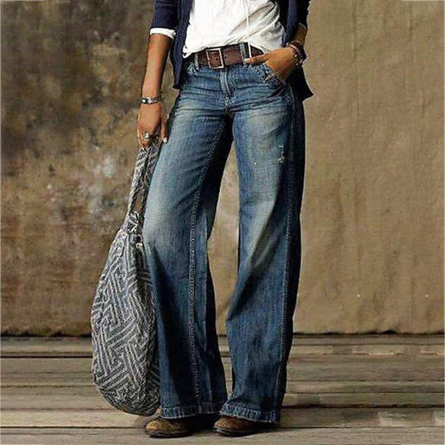 Céline - Eleganckie jeansy z szerokimi nogawkami