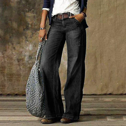 Céline - Eleganckie jeansy z szerokimi nogawkami