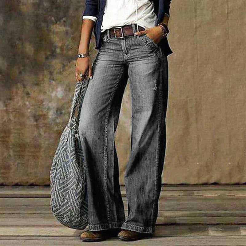 Céline - Eleganckie jeansy z szerokimi nogawkami