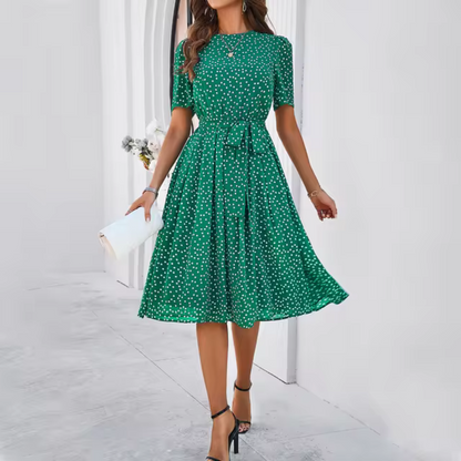 Giulia - Elegancka koronkowa sukienka w kropki