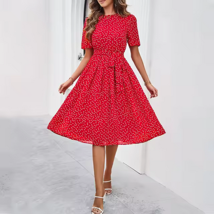 Giulia - Elegancka koronkowa sukienka w kropki