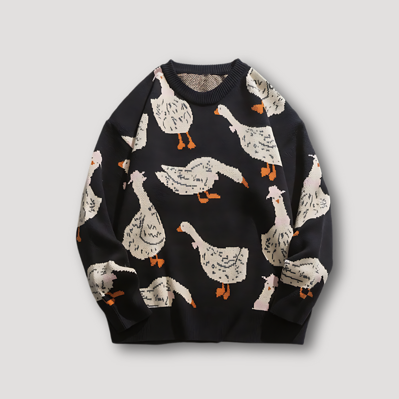 Taylor - Graficzny sweter z gęsim i kaczym wzorem