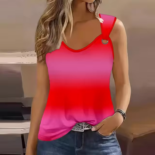 Greta - Tęczowy letni top bez rękawów
