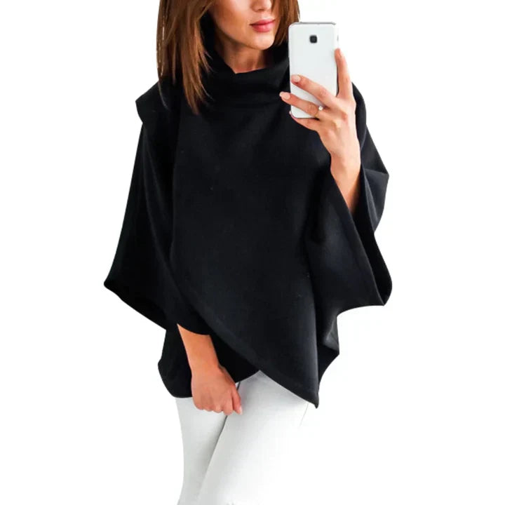 Xenia - sweter poncho z golfem dla kobiet