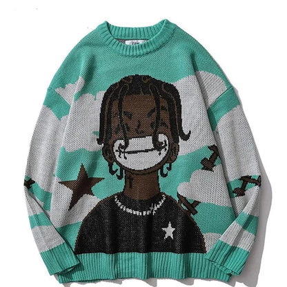 Sybil - oversizowy sweter damski z dzianiny anime