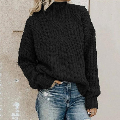 Sweter z wygodnym rolowanym dekoltem