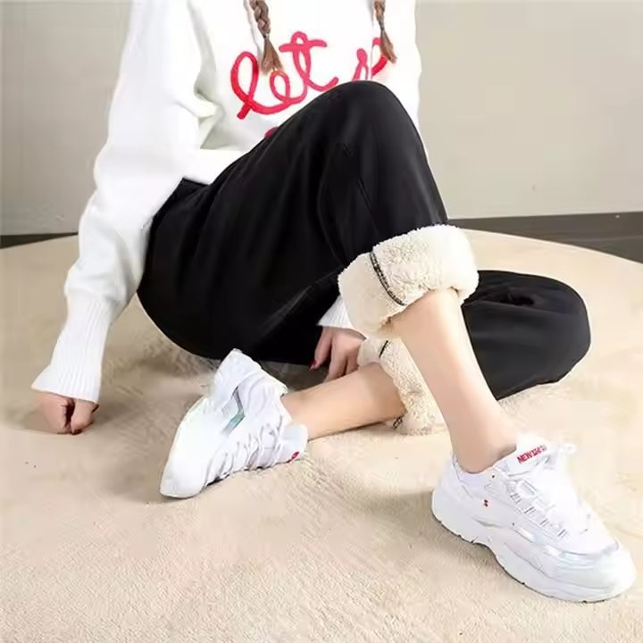 Lina - Damskie legginsy termiczne z podszewką ze sztucznego futra